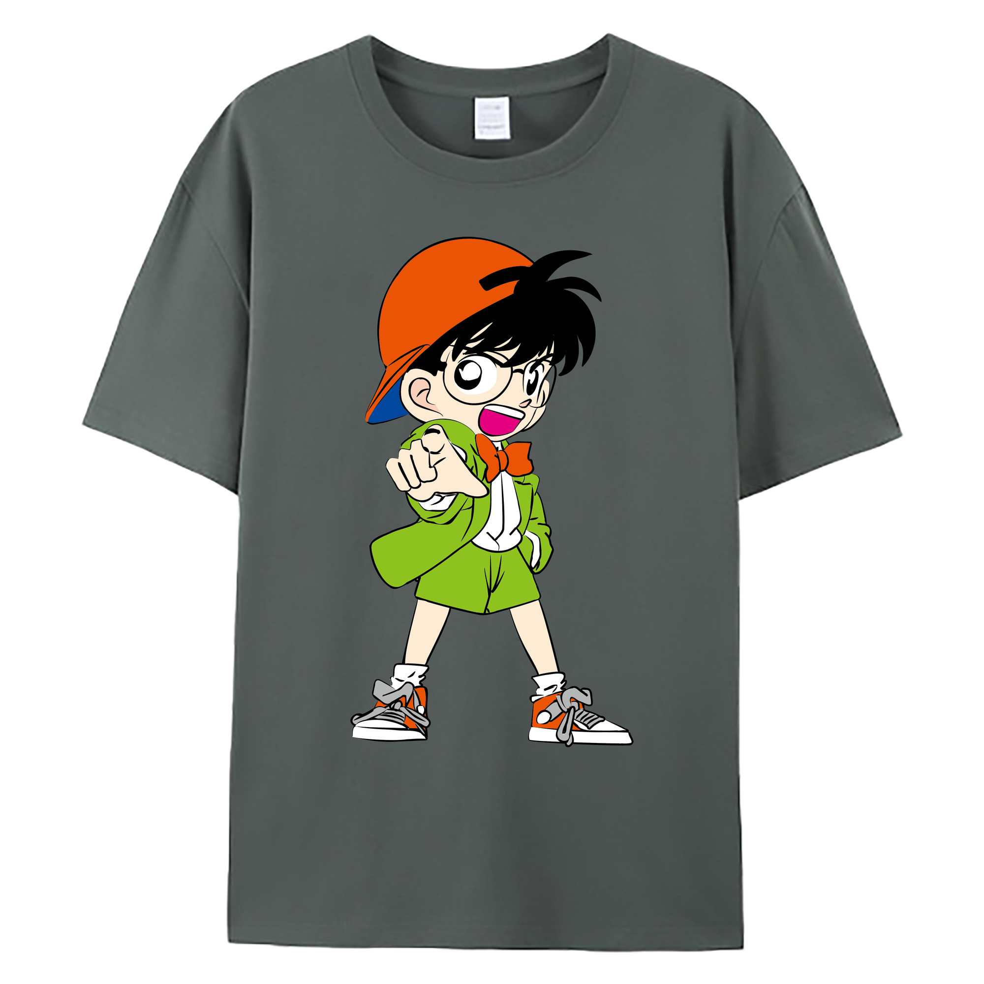 （画像用） 名探偵コナン 江戸川 コナン Detective Conan Conan Edogawa 綿100％ メンズ半袖Tシャツ｜肌触りやわらか＆通気性